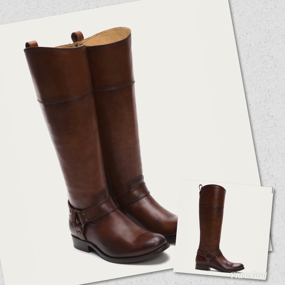 Melissa Button Frye Boots w/ Signature Harness•NWT